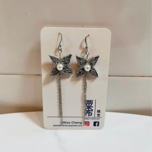 Remix Paper Art Flower with Pearl Earhook