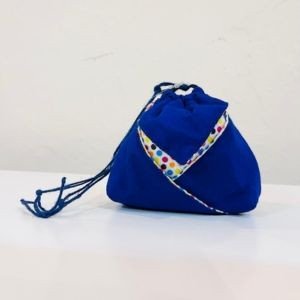 Grandma Khor Blue Polka Dot Bucket Bag