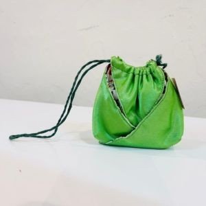 Grandma Khor Green Flower Bucket Pouch