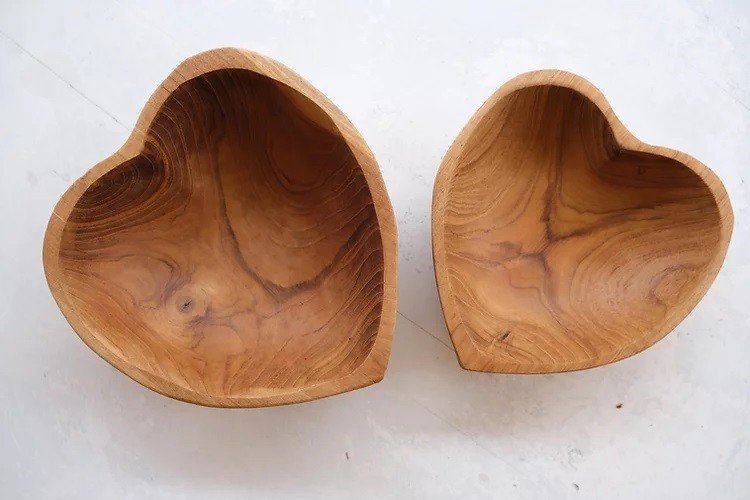 GLMM Heart Shaped Teakwood Bowl (Big)