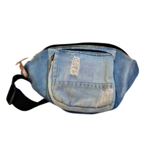 Grandma Khor Denim Waist Bag in Light Blue